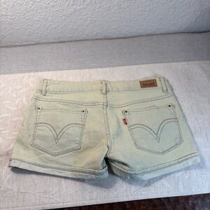 Levi's Shorty Shorts cuffed denim jean shorts. Juniors Size 9. Pale Green